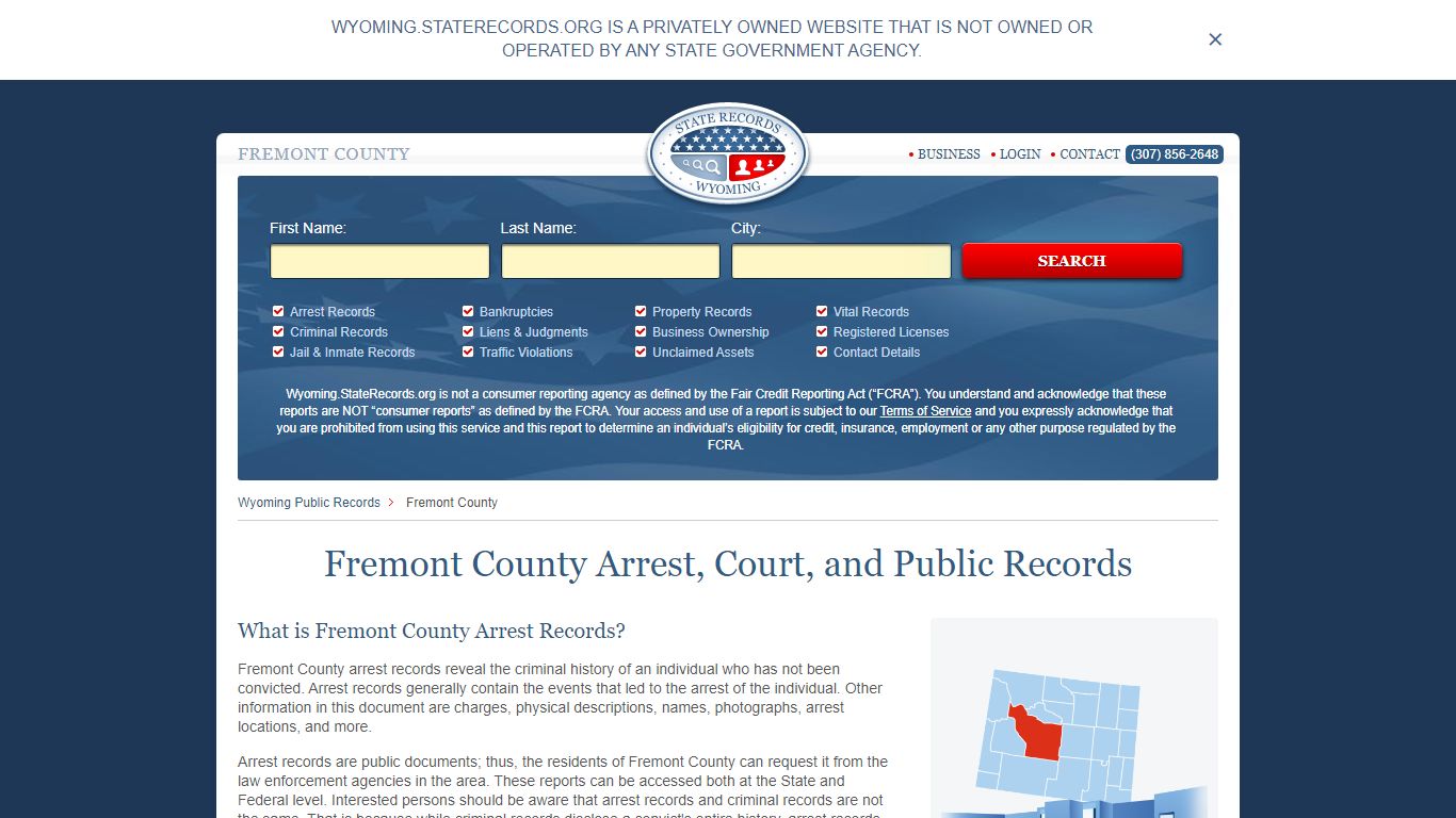 Fremont County Arrest, Court, and Public Records